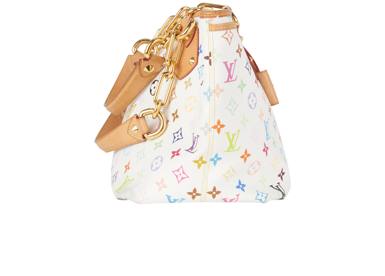 Annie MM, &pound;995, Handbags, Tan/White, Coated Canvas, Side view